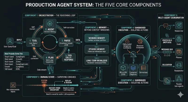 Agent Landscape #1: The 5 Things Every Production Agent Needs